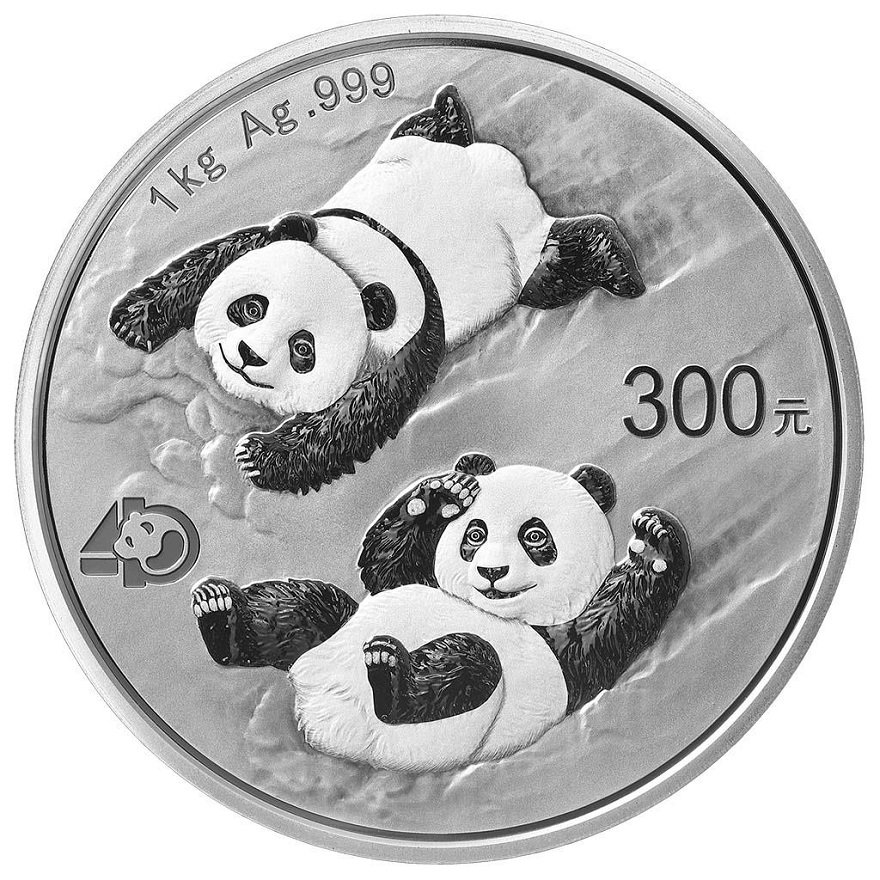 View 1: Silber China Panda 1000 g PP - 40. Jubiläum - 2022