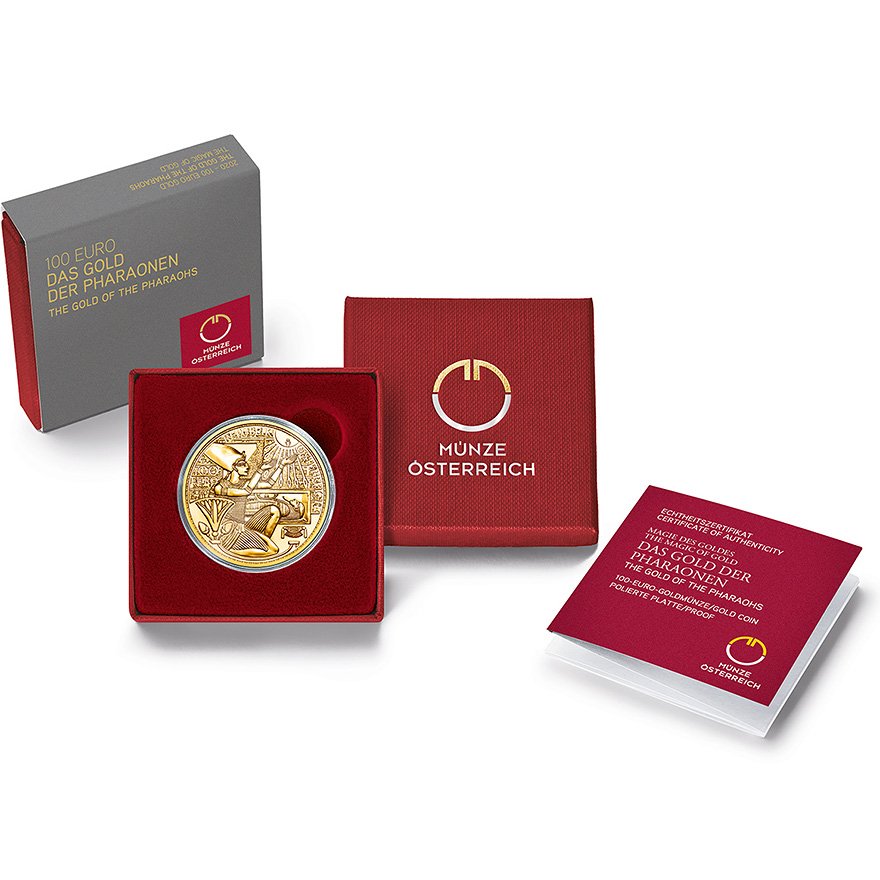 View 3: Gold "Das Gold der Pharaonen" 100 EUR PP AUT - 2020