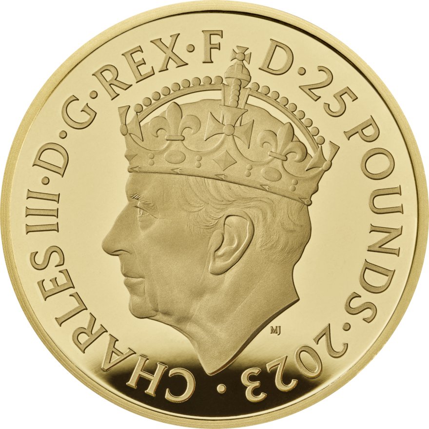 View 2: Gold King Charles III - Krönung 1/4 oz PP - The Royal Mint 2023