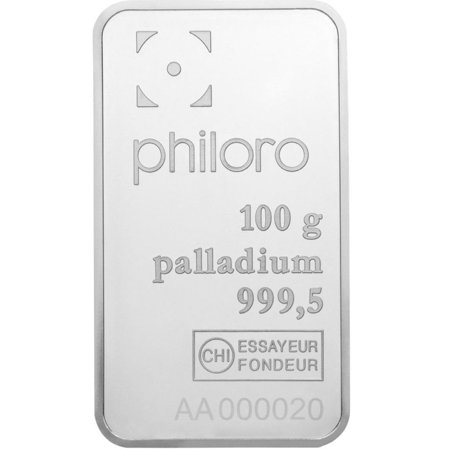 View 3: Palladiumbarren 100 g - philoro