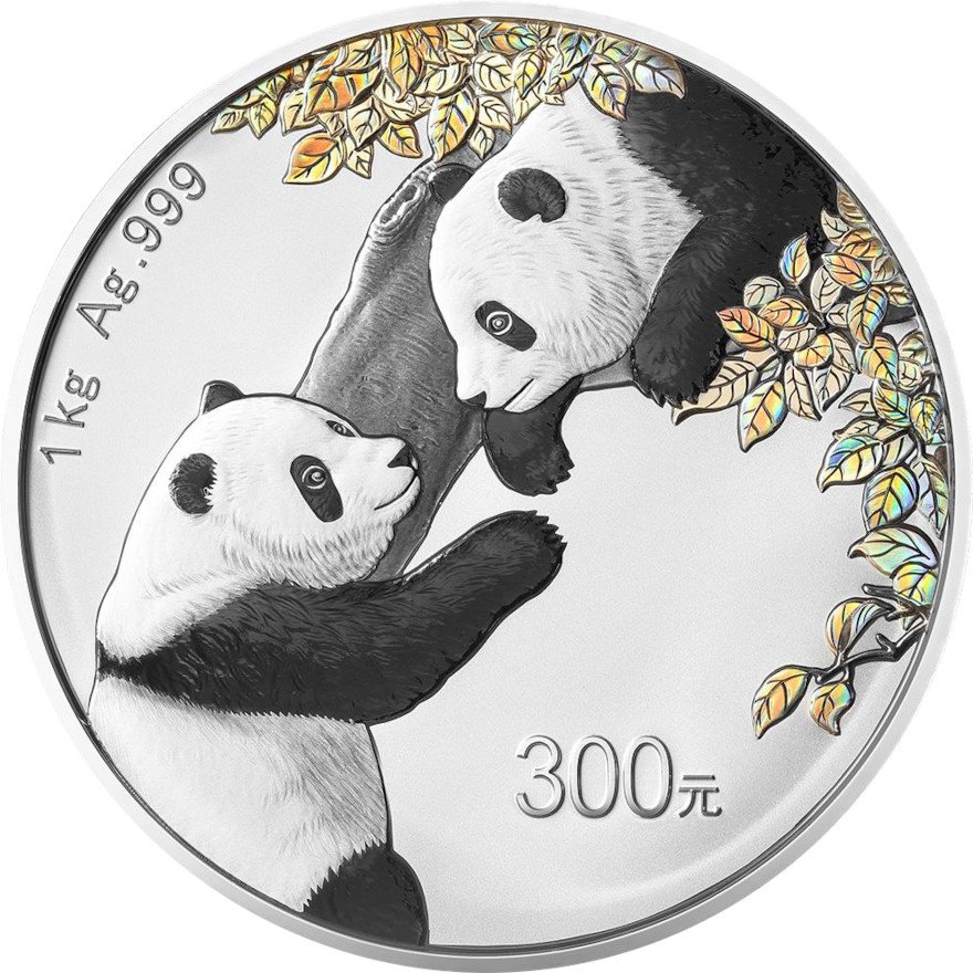 View 1: Silber China Panda 1000 g PP - Irisierende Färbung 2023