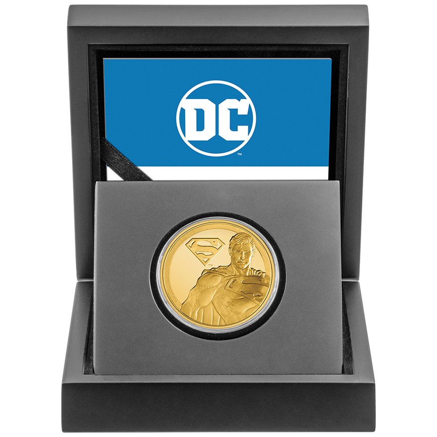 Gold Classic Superheroes 1 oz PF - Superman in the original coin case