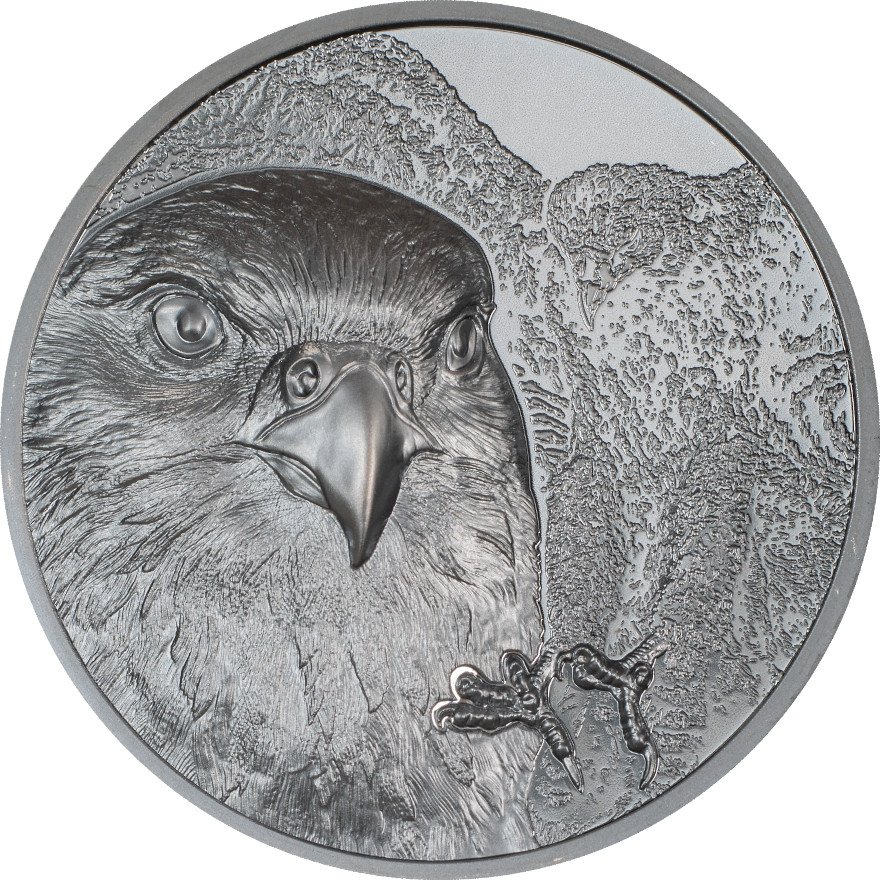 View 1: Silber Mongolian Falcon 2 oz Black Proof - High Relief 2023