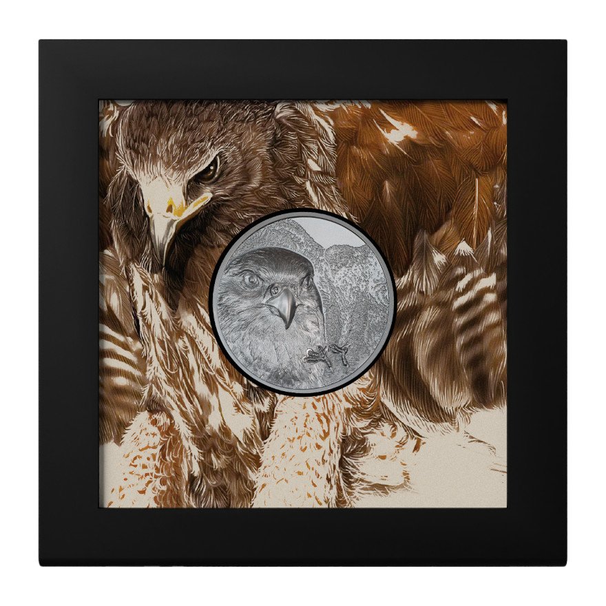 View 3: Silber Mongolian Falcon 2 oz Black Proof - High Relief 2023