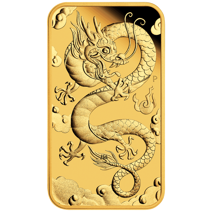 View 1: Gold Dragon Rectangle 1 oz PP - 2019 