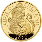 Front of the Gold Lion of England 1 oz PF - Royal Tudor Beasts 2022