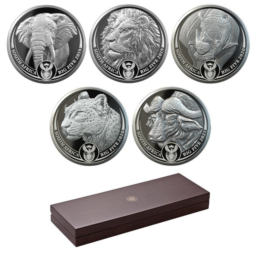Front of the Silver 5 x 1 oz Big Five I - Final Edition - PF