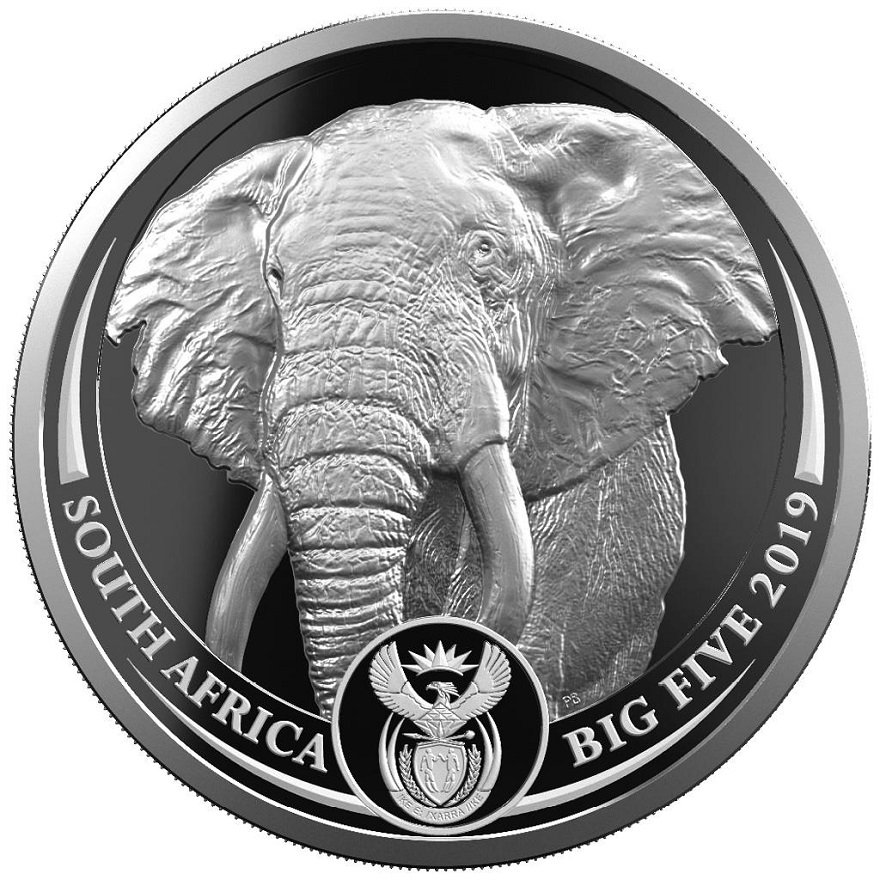Front of the Silver 1 oz Big Five I - Final Edition - PF