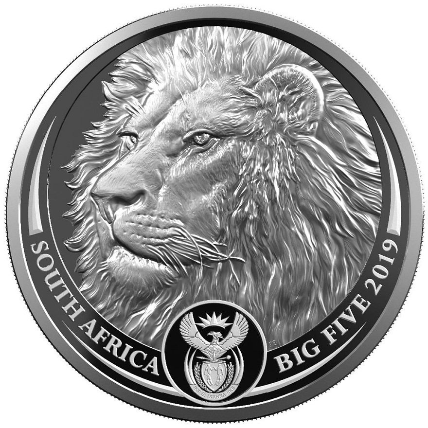 Front of the Silver 1 oz Big Five I - Final Edition - PF