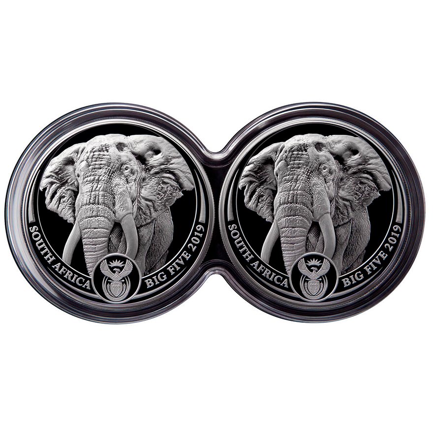 Front of the Silver Elephant Big Five PF Set Double Capsule
