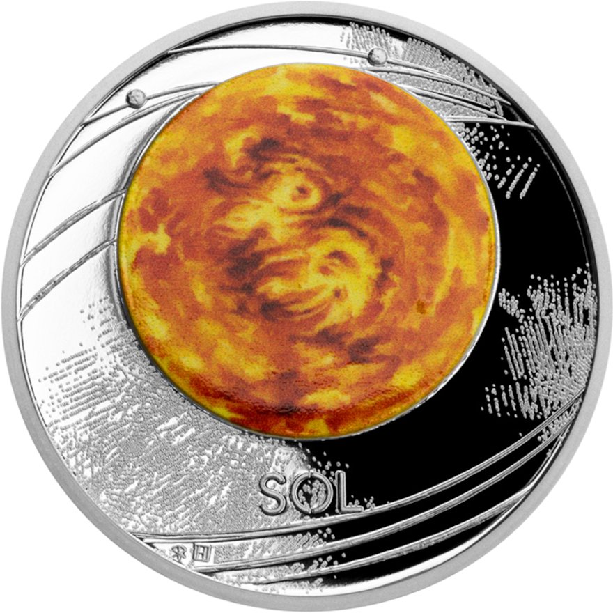 Front of the Silver 1 oz PF - Solar System