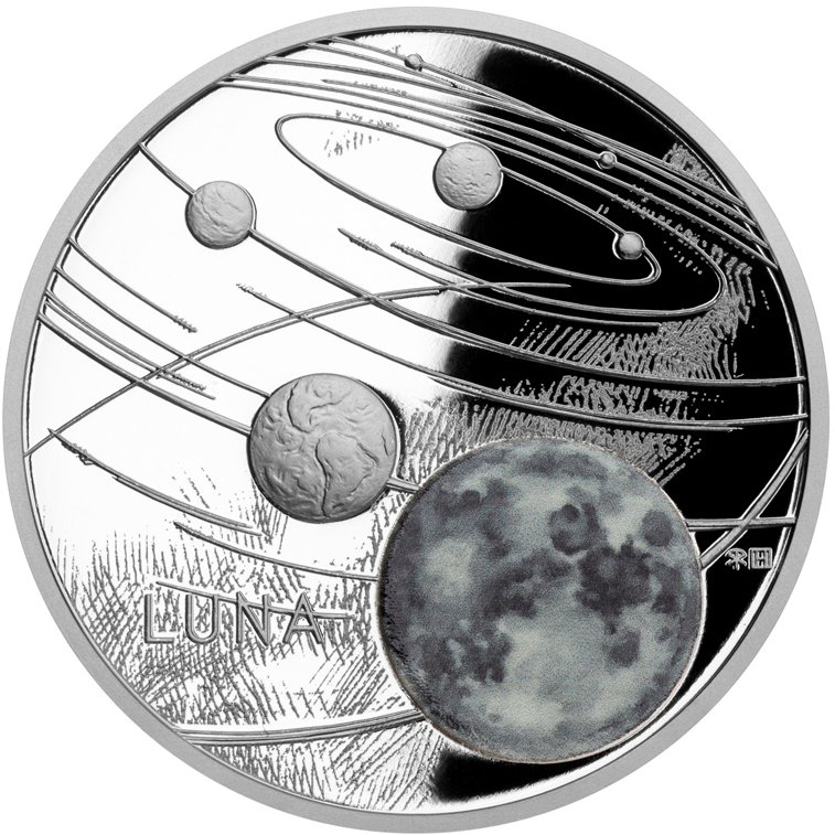Front of the Silver 1 oz PF - Solar System