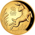 Gold Lunar III Hase 1 oz PP - High Relief 2023