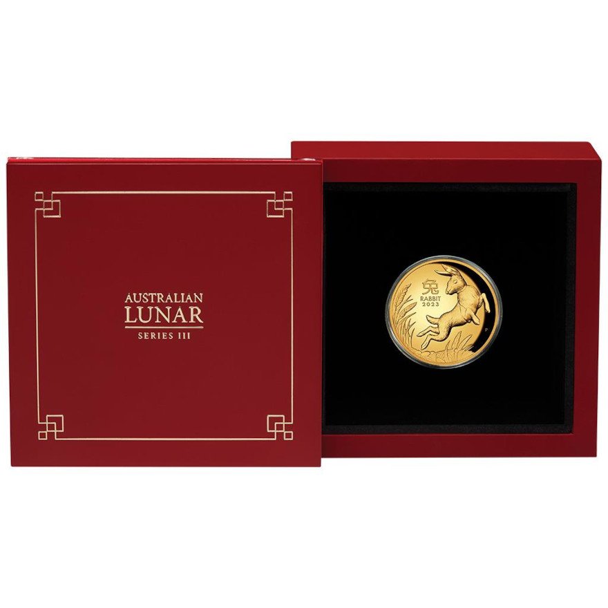 View 4: Gold Lunar III Hase 1 oz PP - High Relief 2023