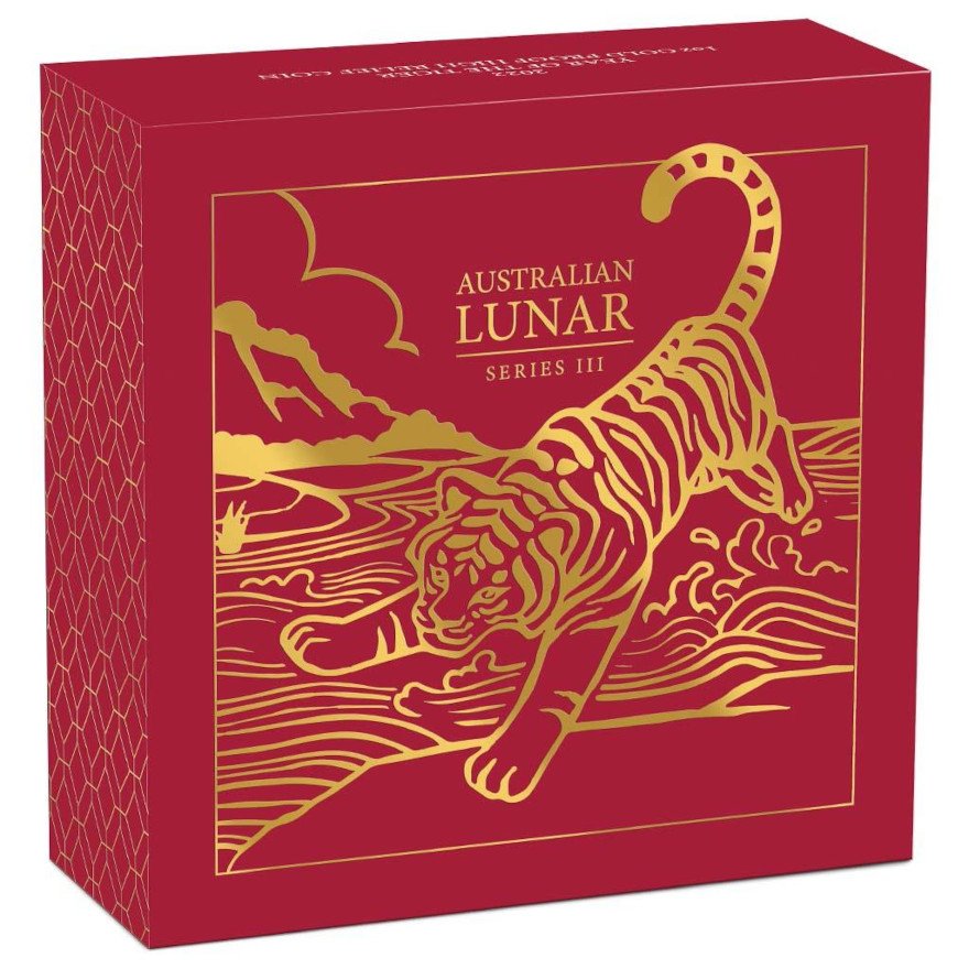 View 5: Gold Lunar III Tiger 1 oz PP - High Relief 2022