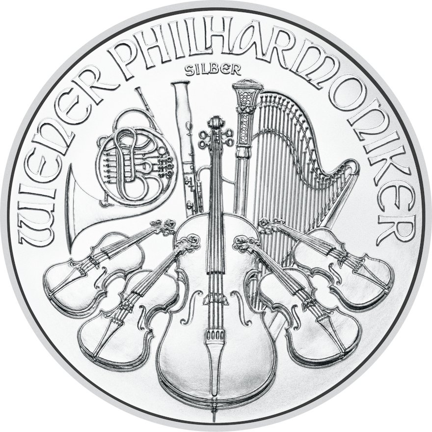 Front of the Silver Philharmonic 1 oz - 2023