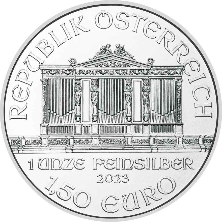 Back of the Silver Philharmonic 1 oz - 2023