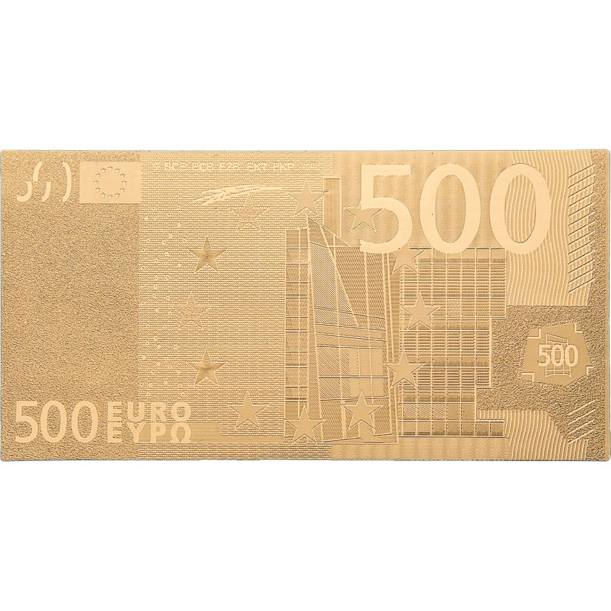 View 1: 500€-Schein 24k vergoldet 