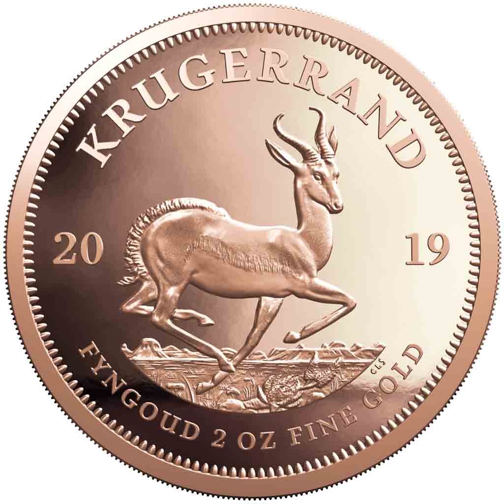 Front of the Gold Krugerrand 2 oz PF - 2019