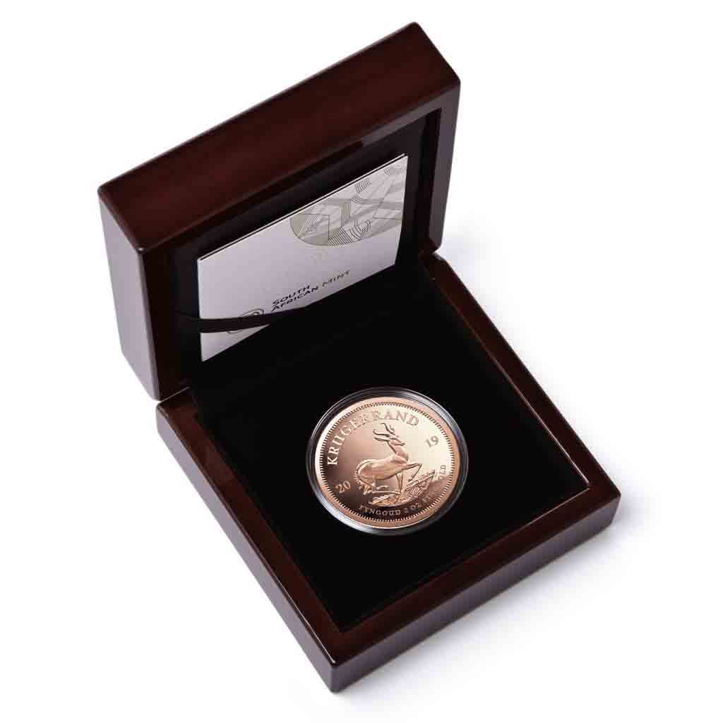 Gold Krugerrand 2 oz PF - 2019 in the original coin case