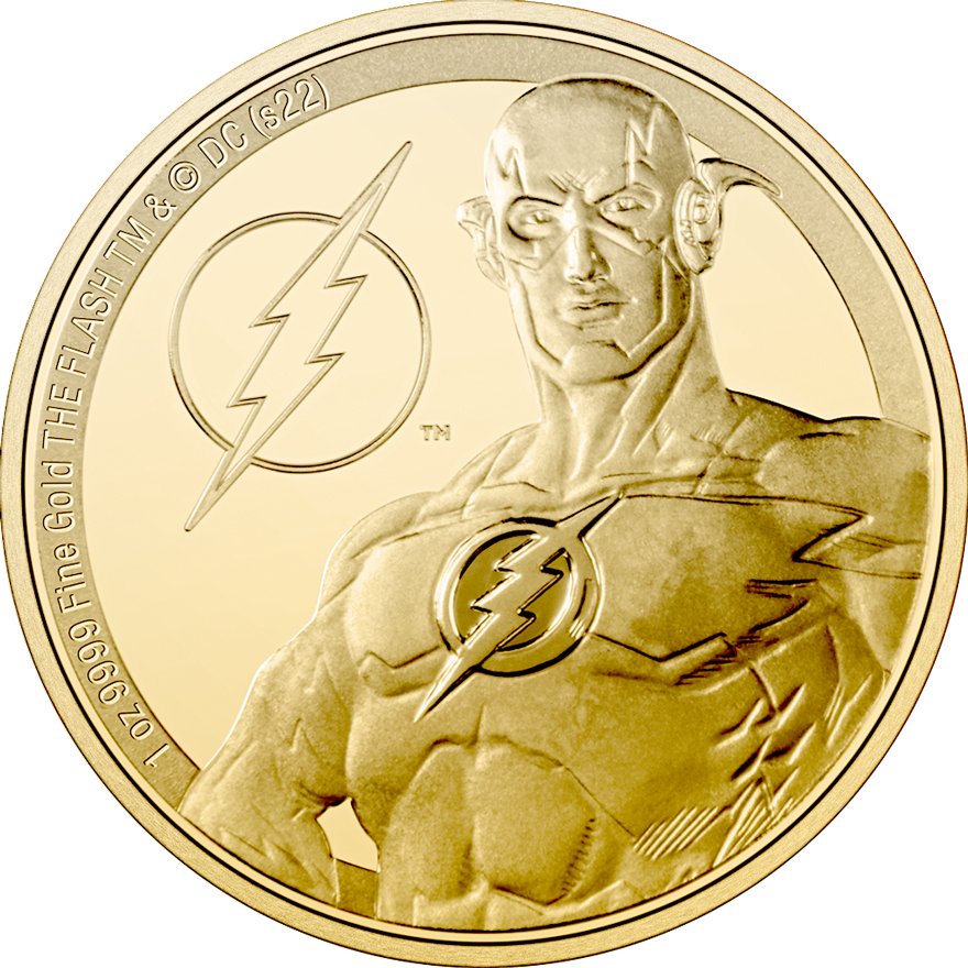 View 2: Gold Classic Superheroes 1 oz PP - The Flash