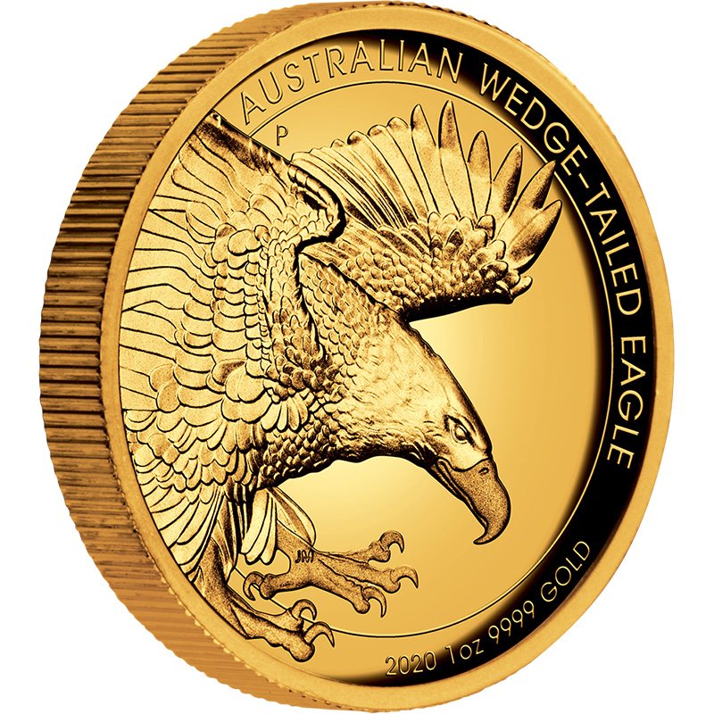 View 3: Gold Wedge Tailed Eagle 1 oz PP - High Relief 2020