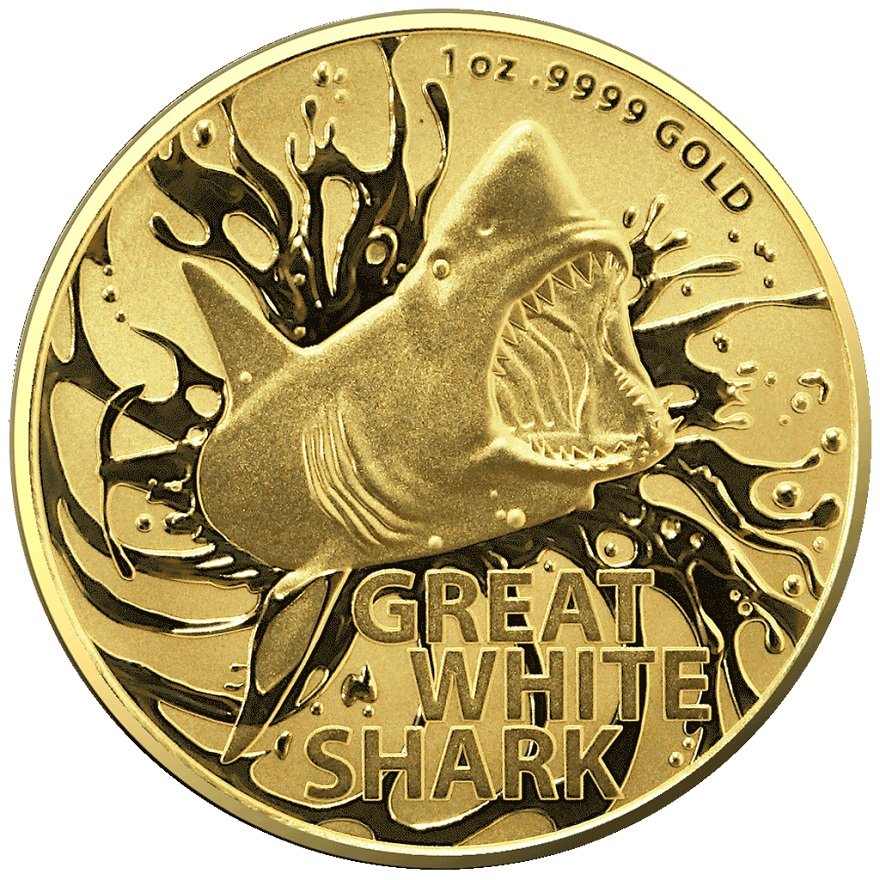 View 1: Gold Australia´s Most Dangerous  - Great White Shark 1 oz - 2021