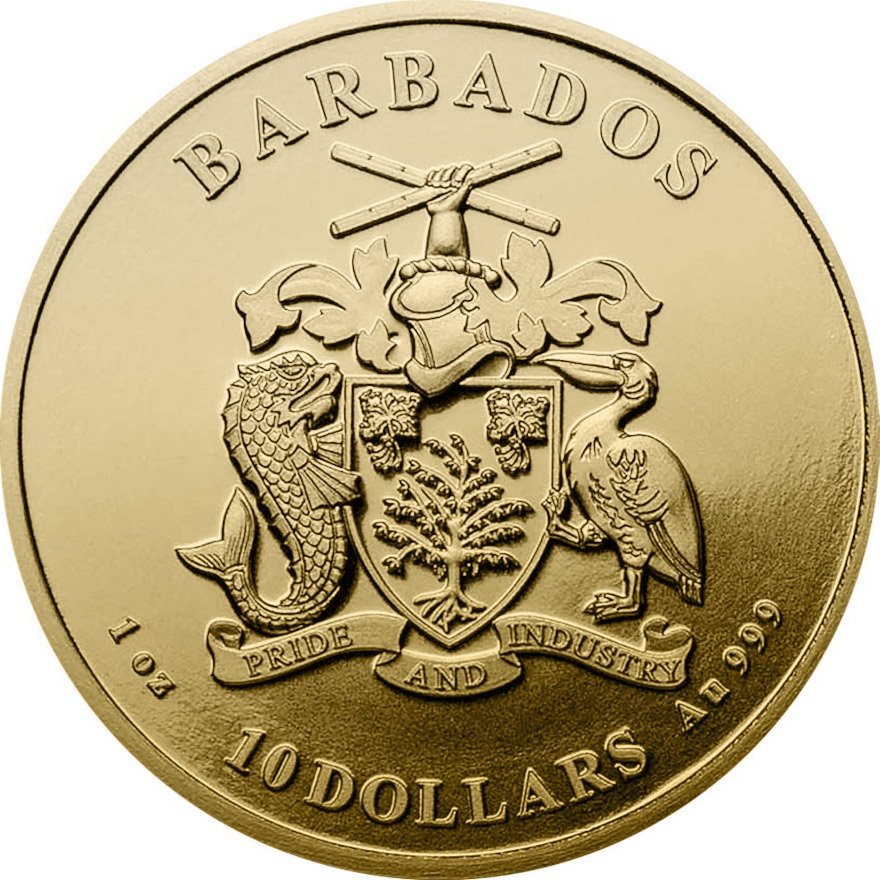 View 2: Gold Barbados Seahorse 1 oz - 2021