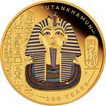 Front of the Gold Tutankhamun - 100th Anniversary of the Discovery 1 oz Proof - colored
