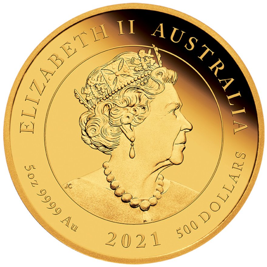 Back of the Gold Mythical Creatures 5 oz PF - Unicorn 2021