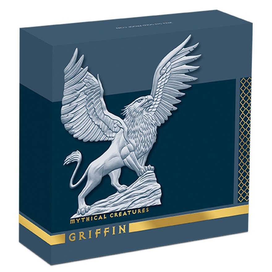 Original coin case of the Gold Mythical Creatures 5 oz PF - Griffin 2022