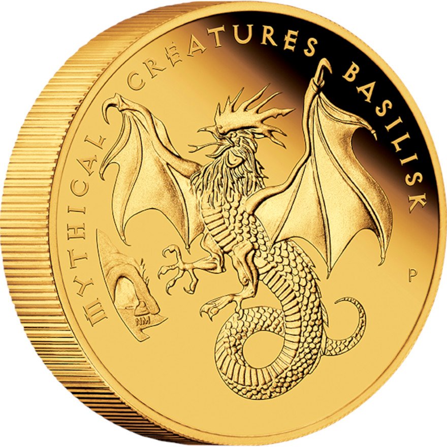 View 2: Gold Mythical Creatures 5 oz PP - Basilisk 2023