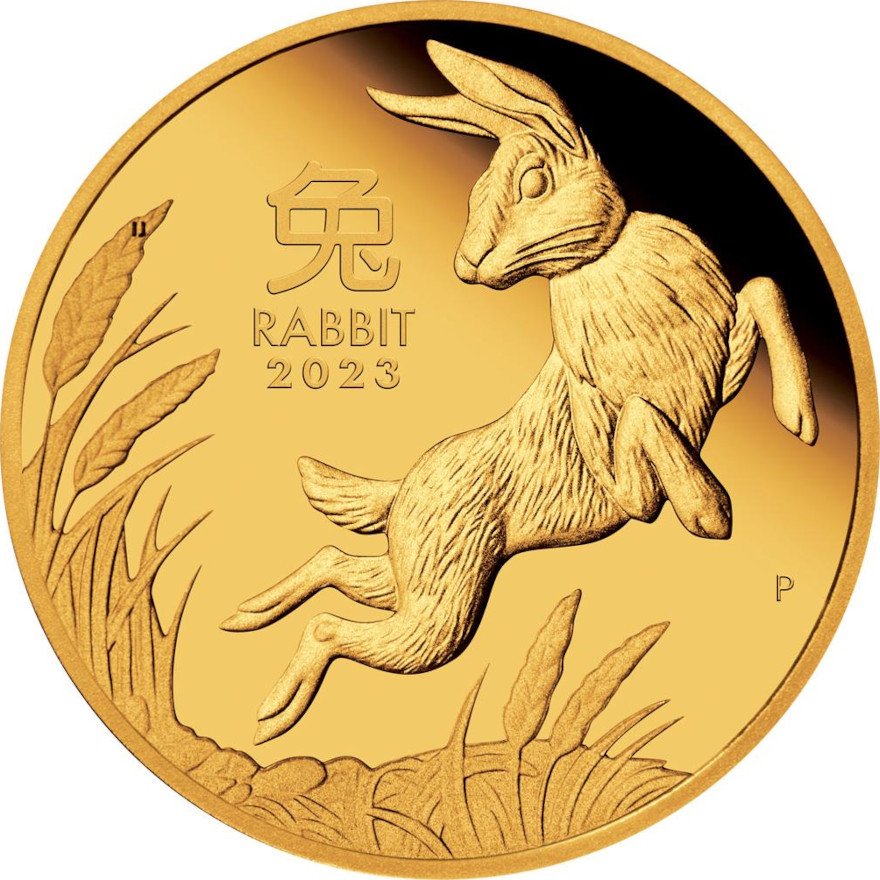 View 1: Gold Lunar III Hase 1/10 oz PP - 2023