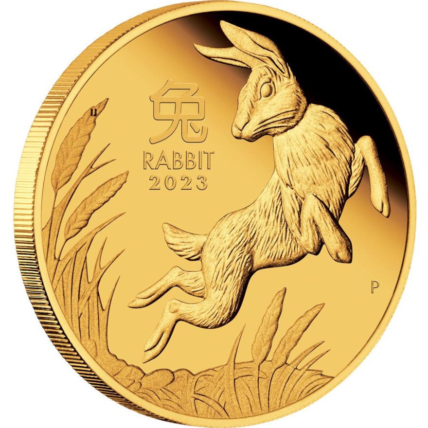 View 2: Gold Lunar III Hase 1/10 oz PP - 2023