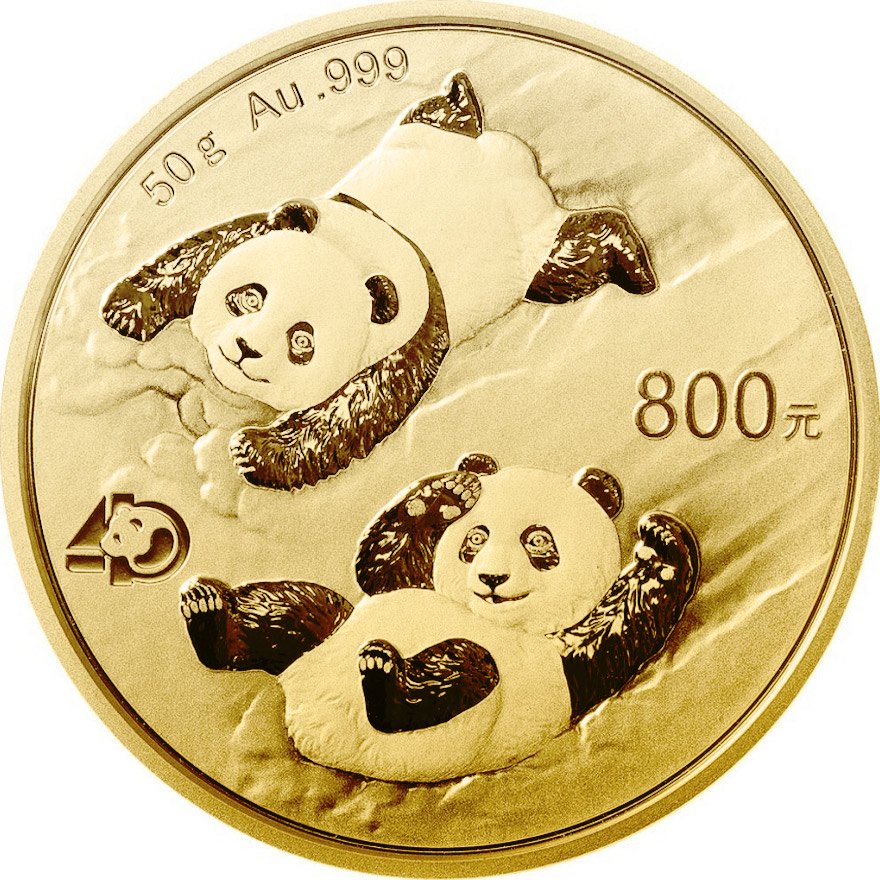 View 1: Gold China Panda 50 g PP - 40. Jubiläum - 2022