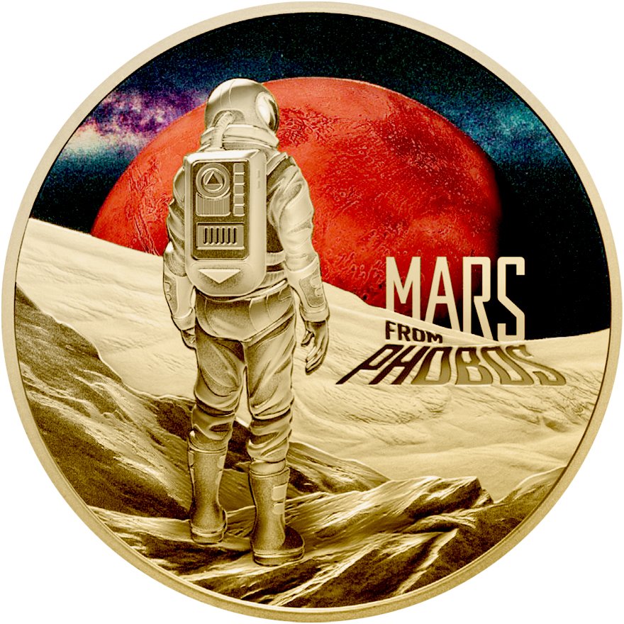 View 1: Gold Mars from Phobos 1 oz PP - 2024