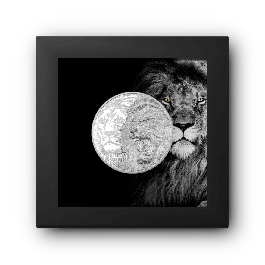 View 3: Silber King of the South - Lion 3 oz PP - Ultra High Relief 2023