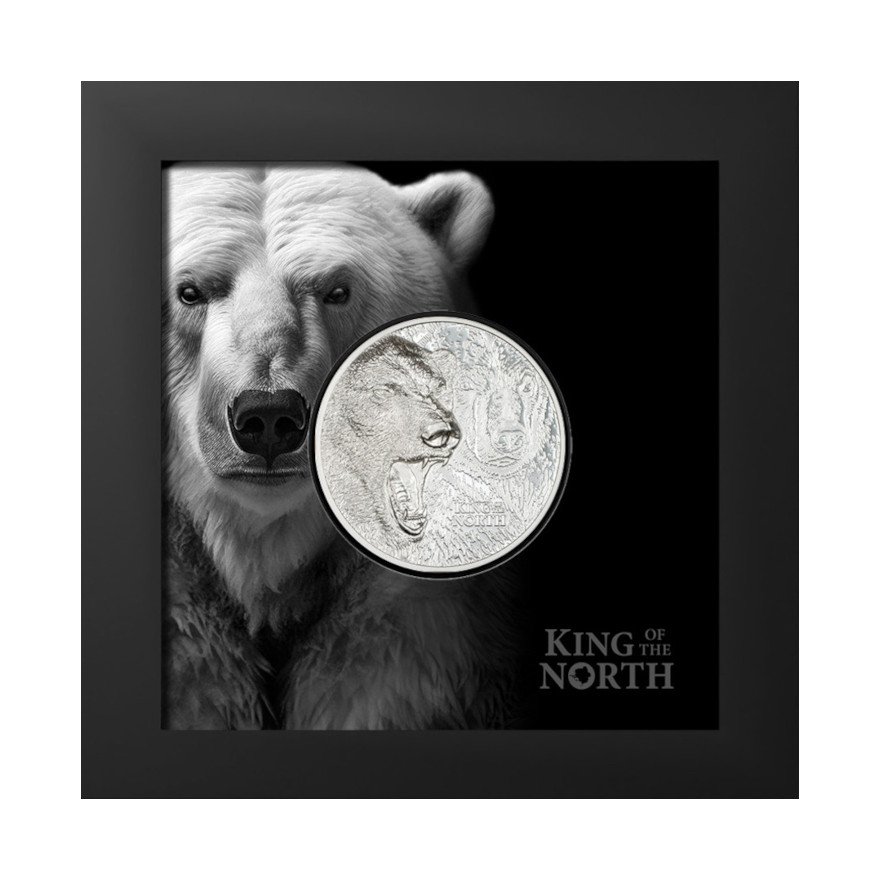 Silver coin set 2 x 1 oz King of the North & South PF - Ultra High Relief in the original coin case