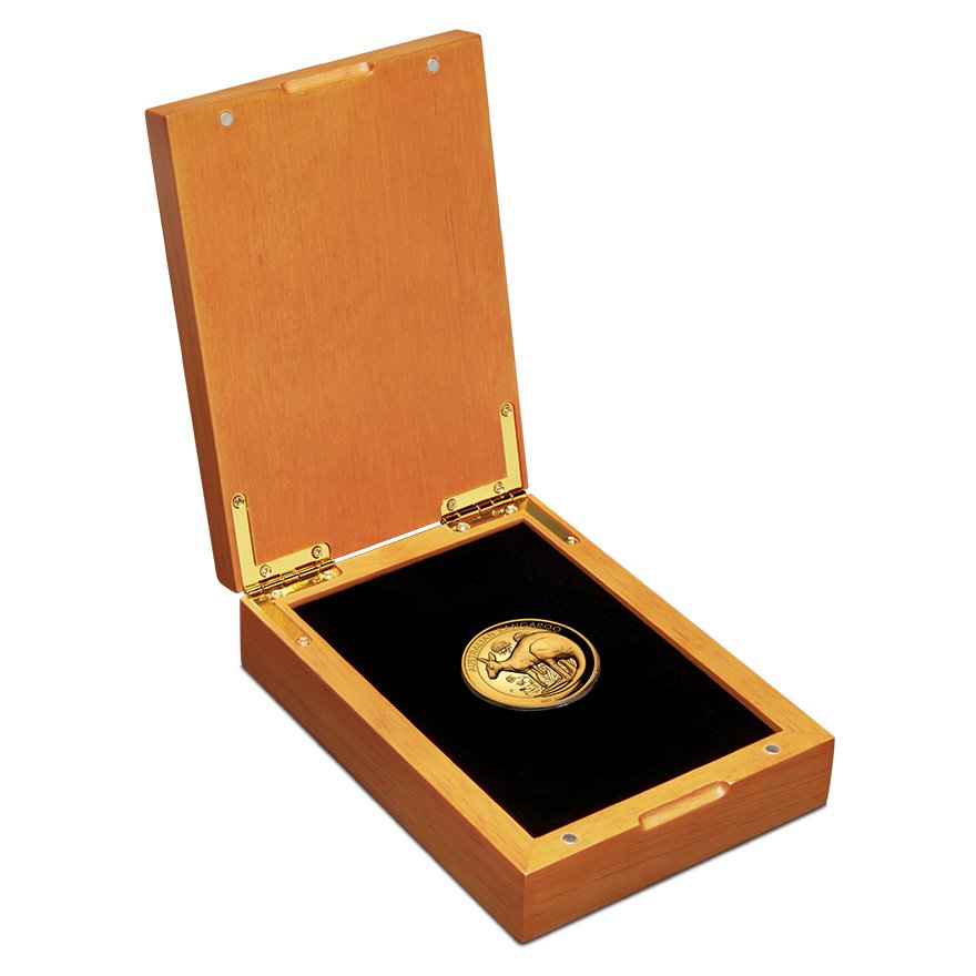 Gold Kangaroo 2 oz PF - High Relief 2021 in the original coin case