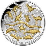 Silber Australian Dreamtime - 5 oz High Relief vergoldet