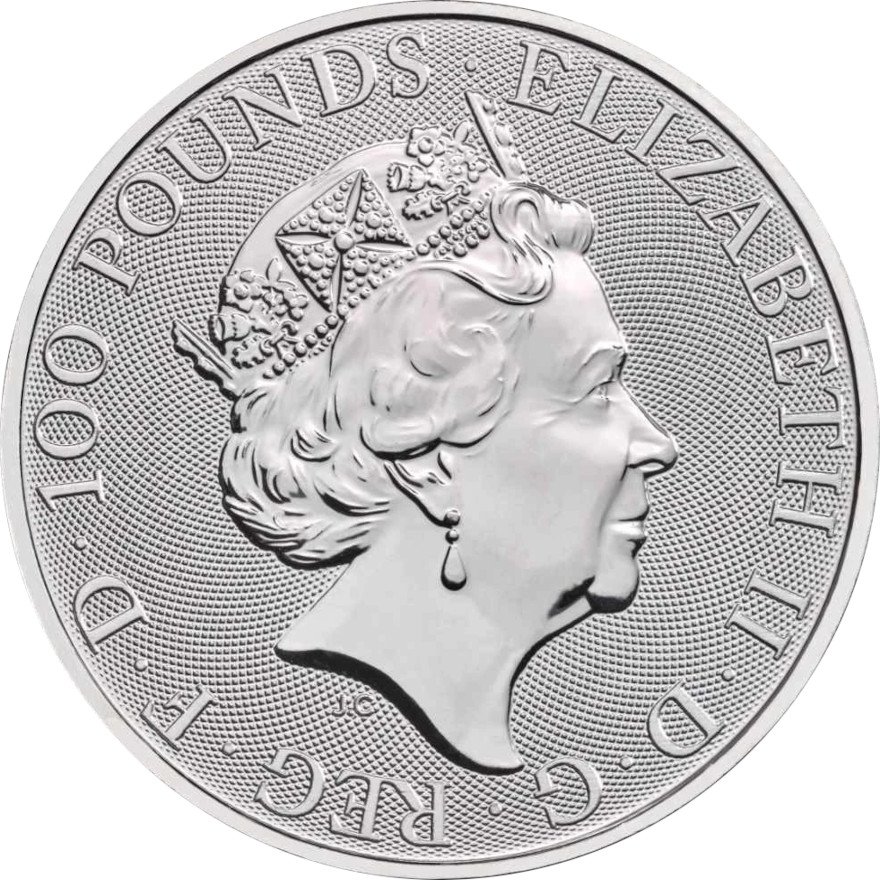 View 2: Platin The Queen's Beasts 1 oz - Falcon of the Plantagenets 2020