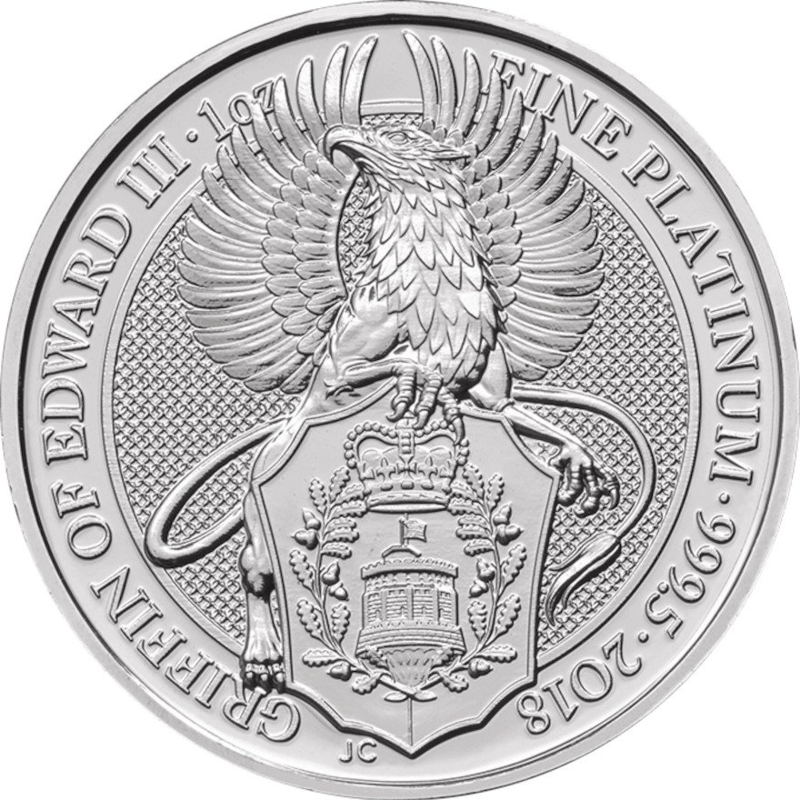 View 1: Platin The Queen's Beasts 1 oz - The Griffin 2018