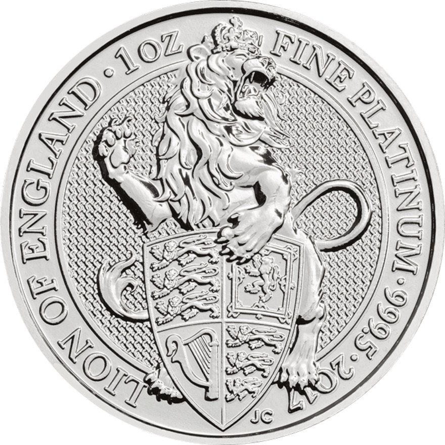 View 1: Platin The Queen's Beasts 1 oz - Lion of England 2017