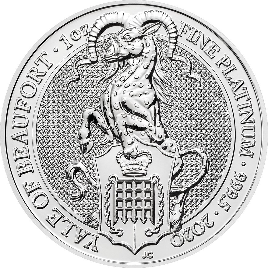 View 1: Platin The Queen's Beasts 1 oz - Yale of Beaufort 2020
