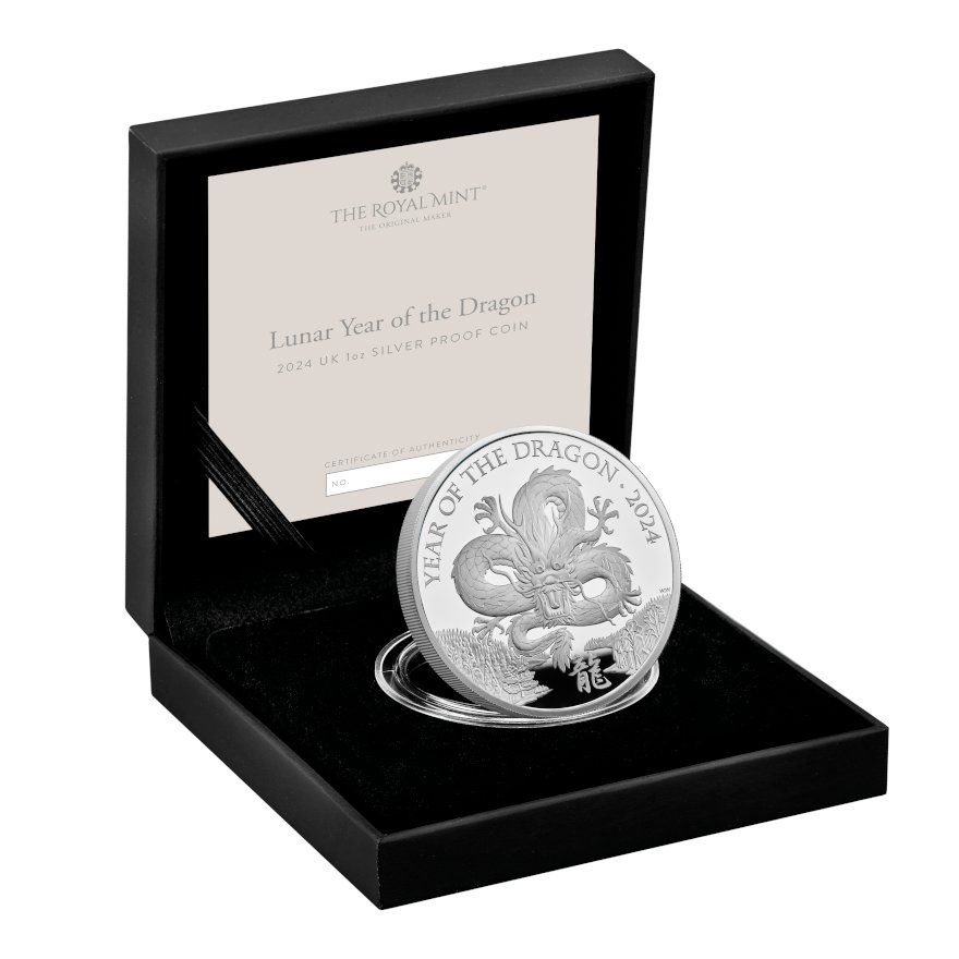 View 4: Silber Lunar Drache 1 oz PP - Royal Mint 2024