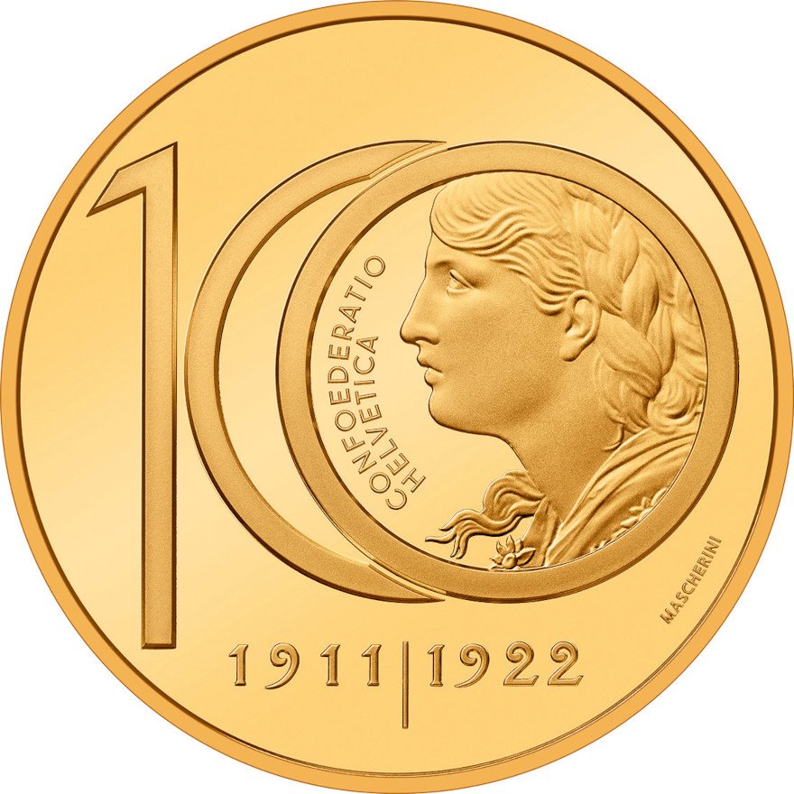 View 1: Gold Vreneli - 100 Jahre Jubiläum - 50 Franken PP - 2022