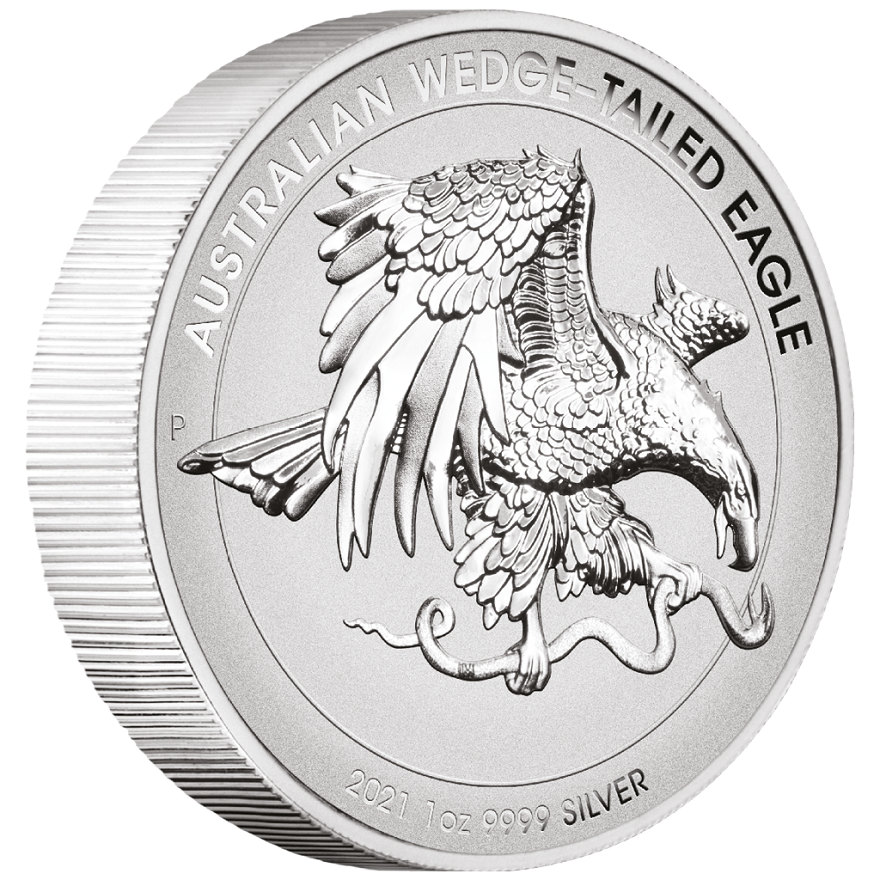 View 2: Silber Wedge Tailed Eagle 1 oz RP - High Relief 2021