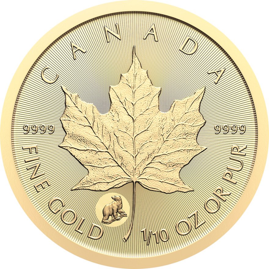 Gold Maple Leaf 1/10 oz - Polar Bears Privy Mark - diverse Jahrgänge