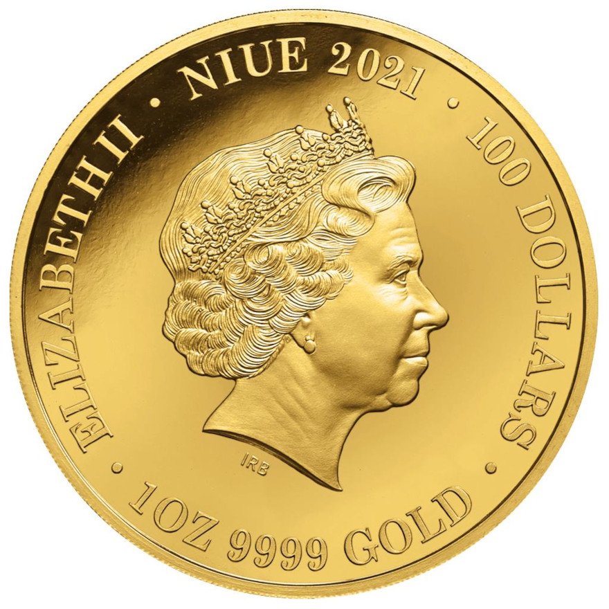 Back of the Gold Dingo 1 oz PF - Platinum-plated 2021