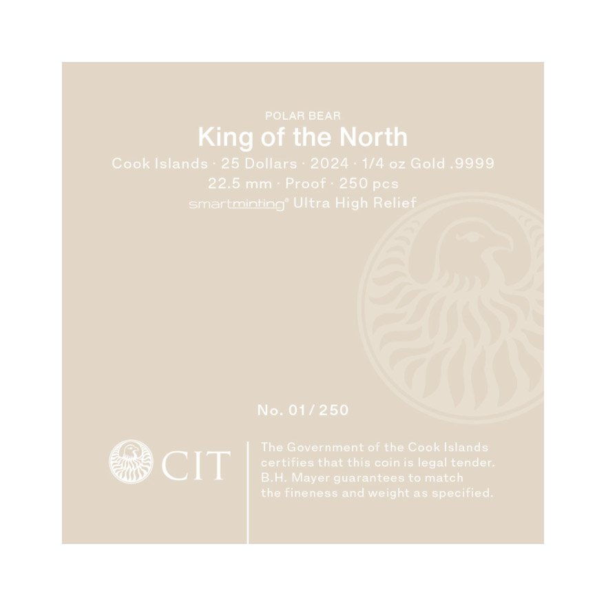 View 5: Gold King of the North - Polar Bear 1/4 oz PP - Ultra High Relief 2024